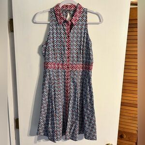NWOT Anthropologie Maeve Button Front Pockets Buckley Patterned Mini Dress Sz 4